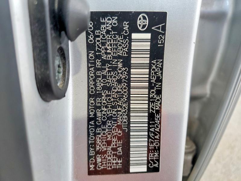 52681176 :رقم المزاد ، JTDBR32E960097393 vin ، 2006 Toyota Corolla مزاد بيع