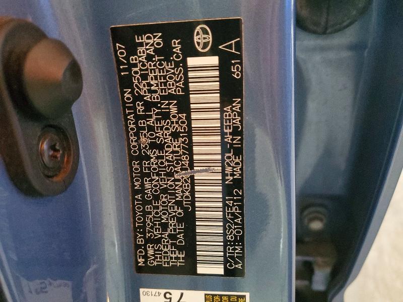 54547686 :رقم المزاد ، JTDKB20U487731504 vin ، 2008 Toyota Prius مزاد بيع
