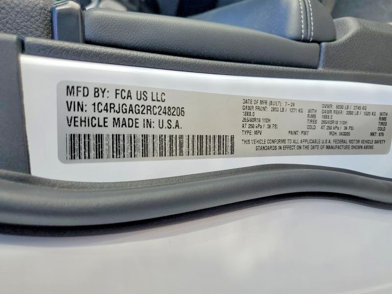 Продажа на аукционе авто 2024 Jeep Grand Cherokee, vin: 1C4RJGAG2RC248206, номер лота: 54899426