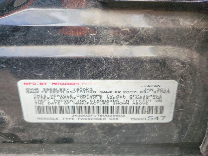 Продаж на аукціоні авто 2011 Mitsubishi Lancer, vin: JA32U2FU7BU029802, номер лоту: 52388276
