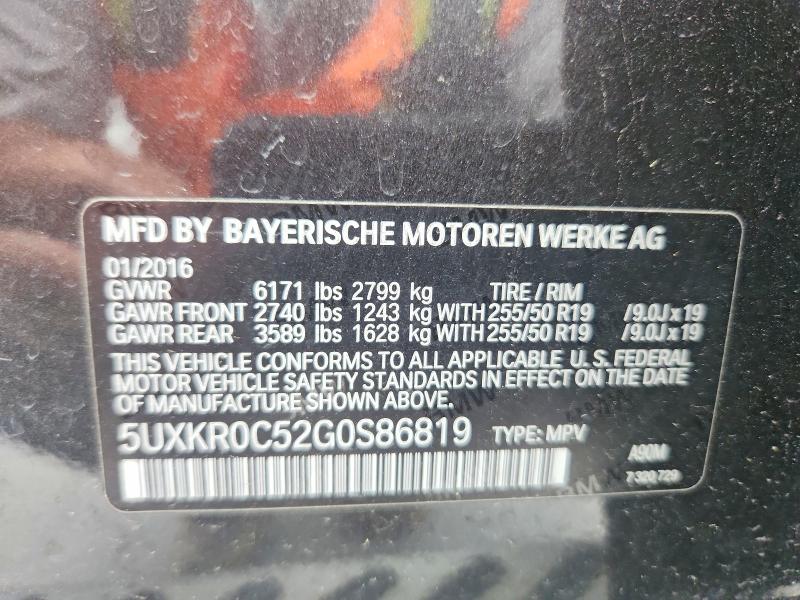 Auction sale of the 2016 Bmw X5, vin: 5UXKR0C52G0S86819, lot number: 54343046