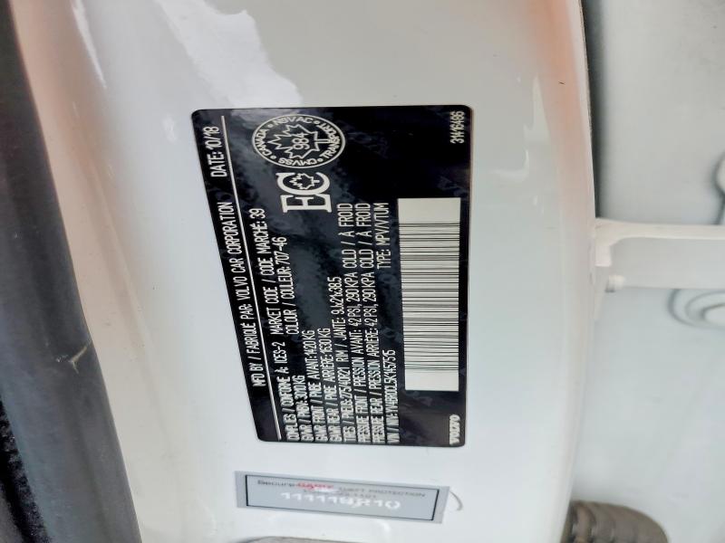 54590776 :رقم المزاد ، YV4BR0CL5K1457515 vin ، 2019 Volvo Xc90 مزاد بيع