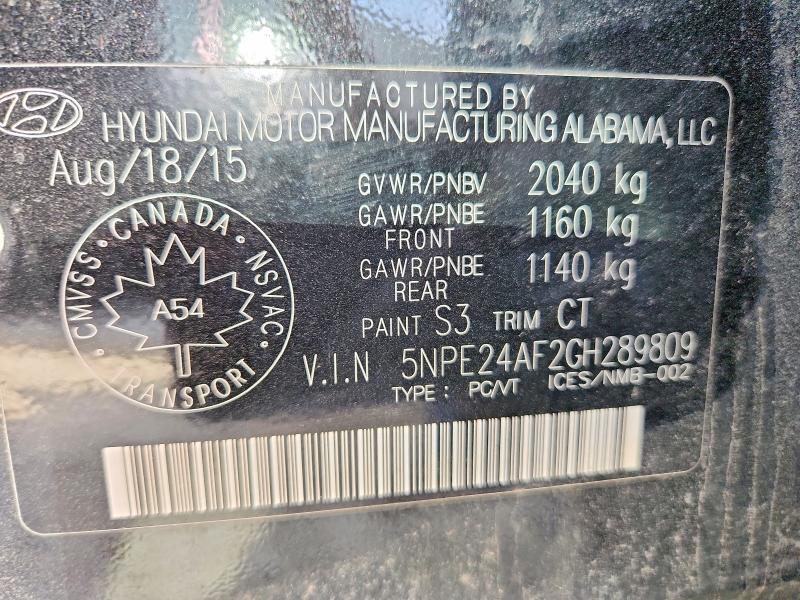 2016 Hyundai Sonata მანქანა იყიდება აუქციონზე, vin: 5NPE24AF2GH289809, აუქციონის ნომერი: 53373746