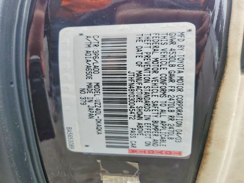 Продажа на аукционе авто 2003 Lexus Sc, vin: JTHFN48Y030045472, номер лота: 53580116