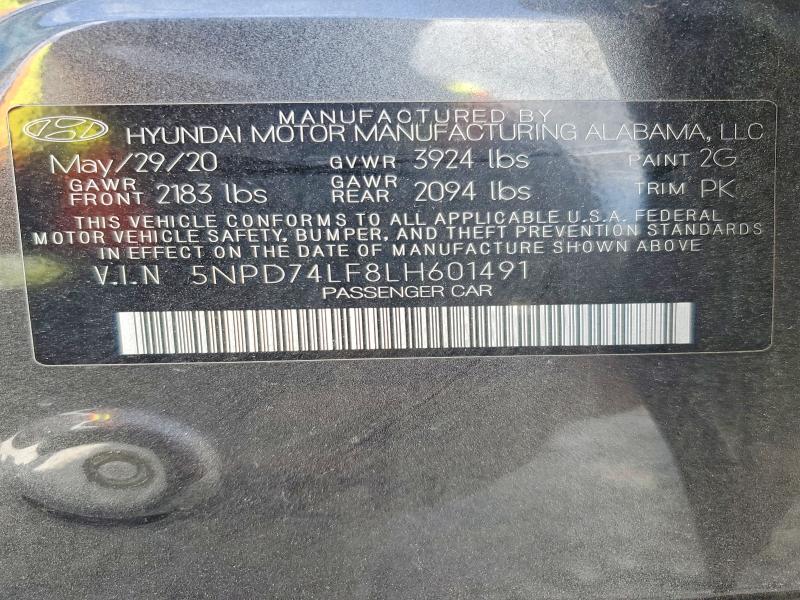 Продаж на аукціоні авто 2020 Hyundai Elantra, vin: 5NPD74LF8LH601491, номер лоту: 52471116
