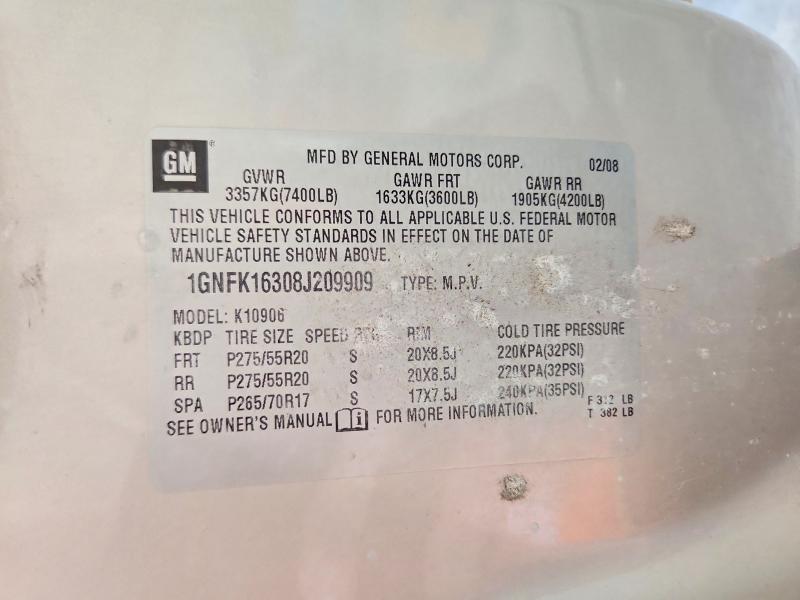 53005226 :رقم المزاد ، 1GNFK16308J209909 vin ، 2008 Chevrolet Suburban مزاد بيع