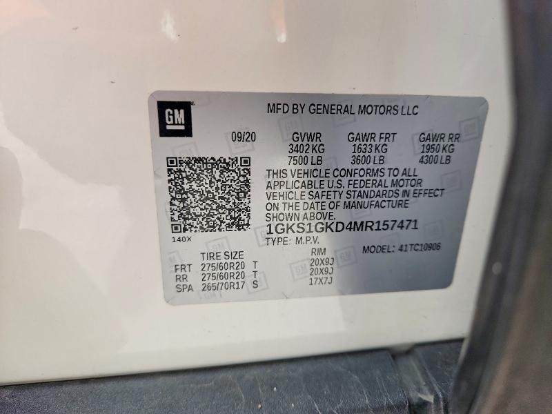 Продажа на аукционе авто 2021 Gmc Yukon Xl, vin: 1GKS1GKD4MR157471, номер лота: 52610656