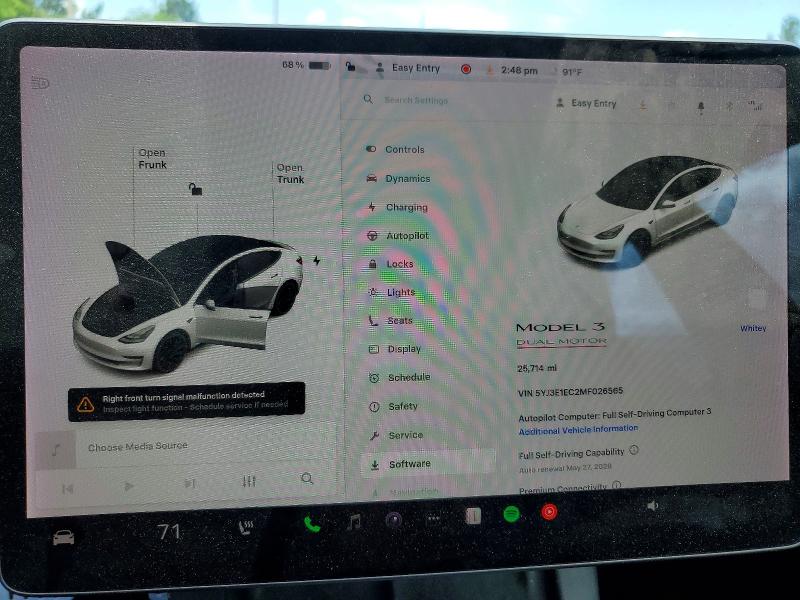 Aukcja sprzedaży 2021 Tesla Model 3, vin: 5YJ3E1EC2MF026565, numer aukcji: 53771336