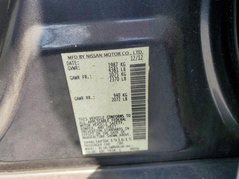 2013 Nissan Altima მანქანა იყიდება აუქციონზე, vin: 1N4BL3AP3DC191615, აუქციონის ნომერი: 54081006