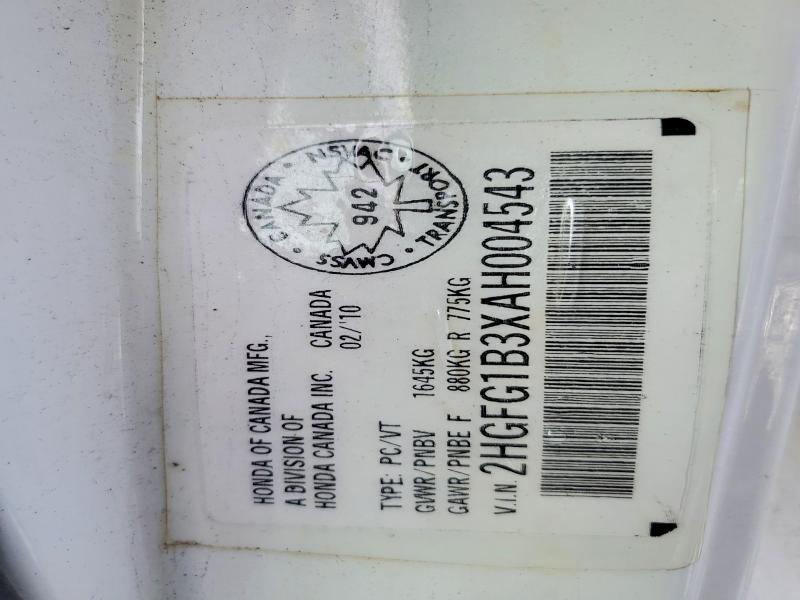 Продажа на аукционе авто 2010 Honda Civic, vin: 2HGFG1B3XAH004543, номер лота: 53004666