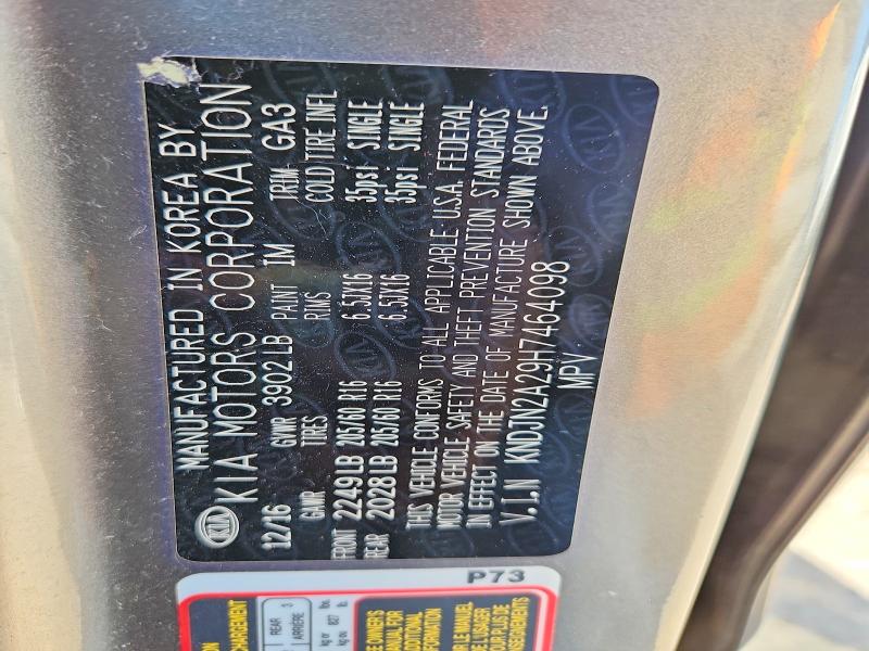 54393626 :رقم المزاد ، KNDJN2A29H7464098 vin ، 2017 Kia Soul مزاد بيع