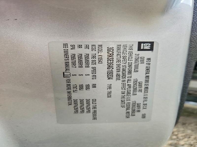 Aukcja sprzedaży 2010 Chevrolet Silver1500, vin: 3GCRKSE36AG109334, numer aukcji: 55336846