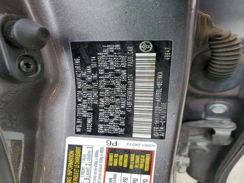 Продаж на аукціоні авто 2015 Toyota Camry, vin: 4T4BF1FK8FR448124, номер лоту: 53386626