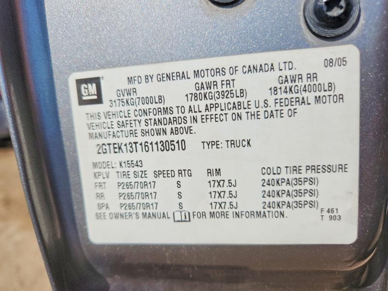 Aukcja sprzedaży 2006 Gmc New Sierra, vin: 2GTEK13T161130510, numer aukcji: 53288426