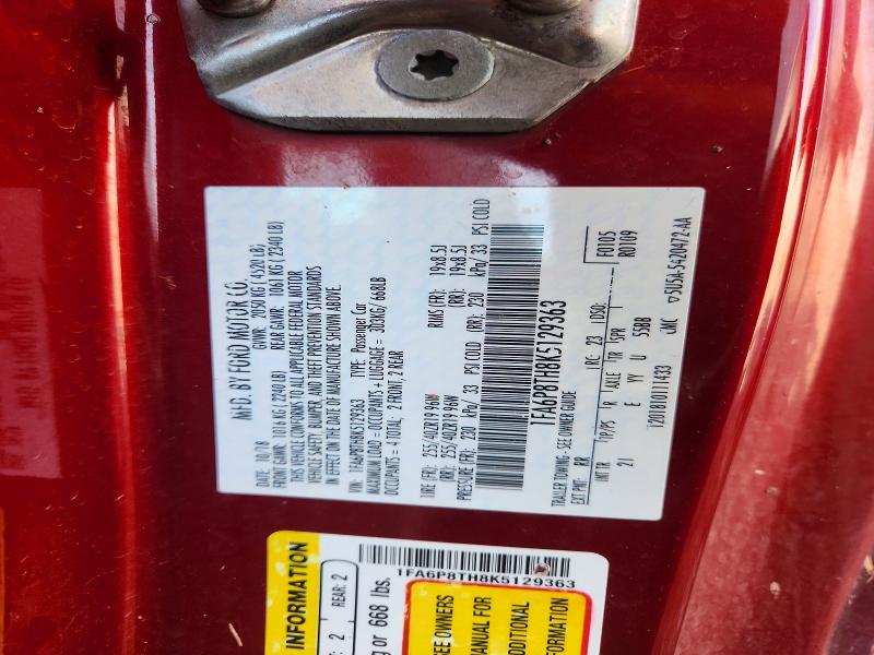 2019 Ford Mustang მანქანა იყიდება აუქციონზე, vin: 1FA6P8TH8K5129363, აუქციონის ნომერი: 53466796
