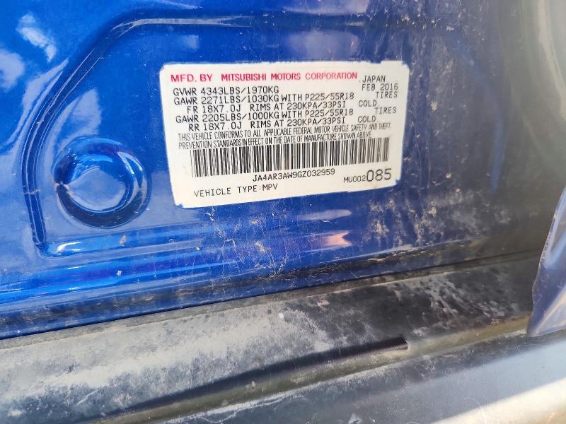 Продажа на аукционе авто 2016 Mitsubishi Outlander Sport, vin: JA4AR3AW9GZ032959, номер лота: 52489576