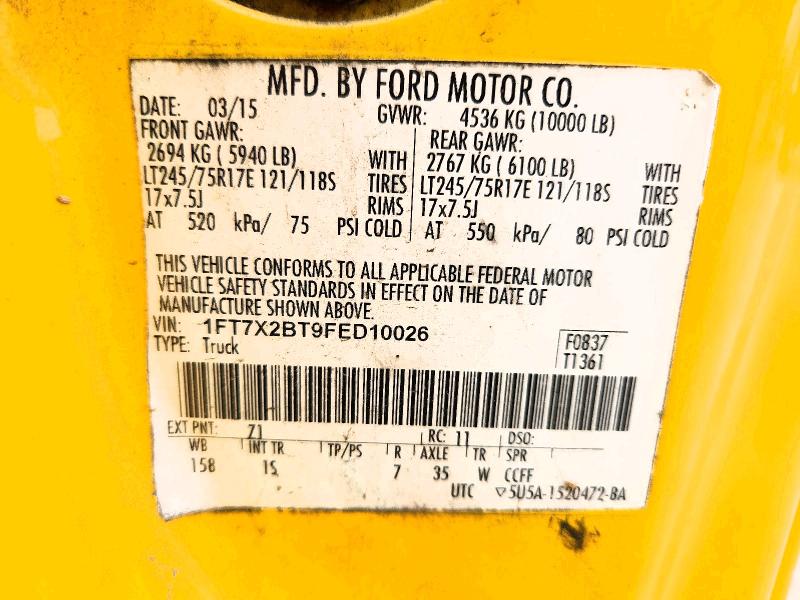 Продажа на аукционе авто 2015 Ford F250, vin: 1FT7X2BT9FED10026, номер лота: 54676936