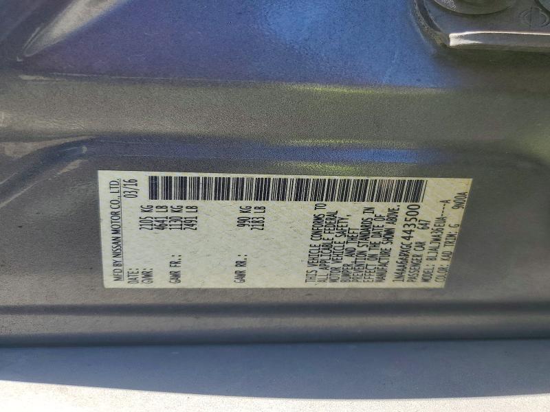 Aukcja sprzedaży 2016 Nissan Maxima, vin: 1N4AA6APXGC443500, numer aukcji: 52274446