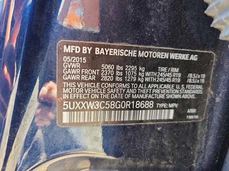 2016 Bmw X4 მანქანა იყიდება აუქციონზე, vin: 5UXXW3C58G0R18688, აუქციონის ნომერი: 54131816