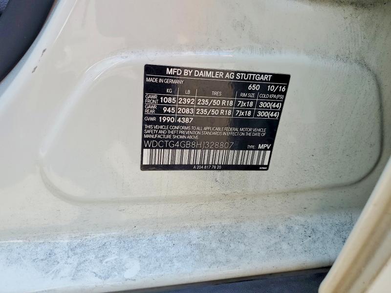 Продаж на аукціоні авто 2017 Mercedes-benz Gla, vin: WDCTG4GB8HJ328807, номер лоту: 54008086