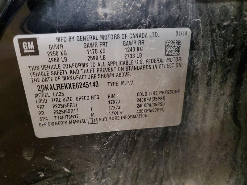 54586606 :رقم المزاد ، 2GKALREKXE6245143 vin ، 2014 Gmc Terrain مزاد بيع