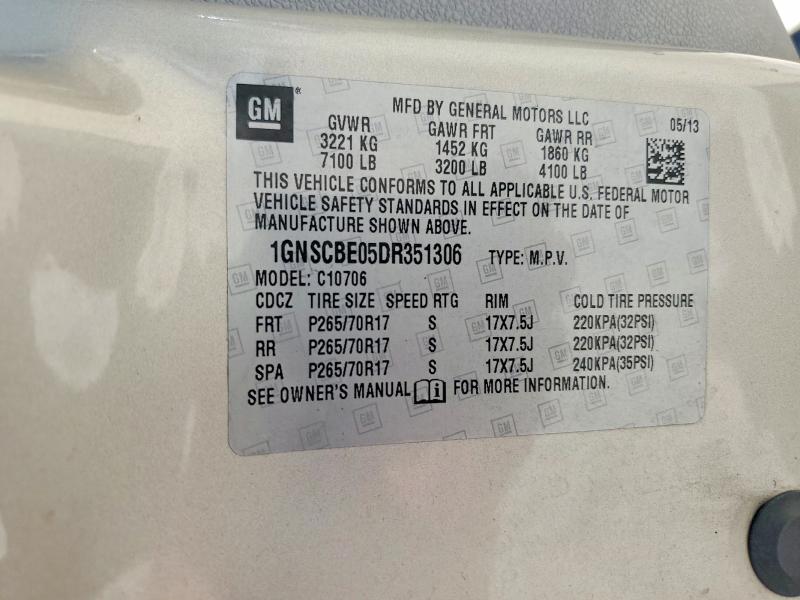 Продажа на аукционе авто 2013 Chevrolet Suburban, vin: 1GNSCJE03DR153009, номер лота: 52855676