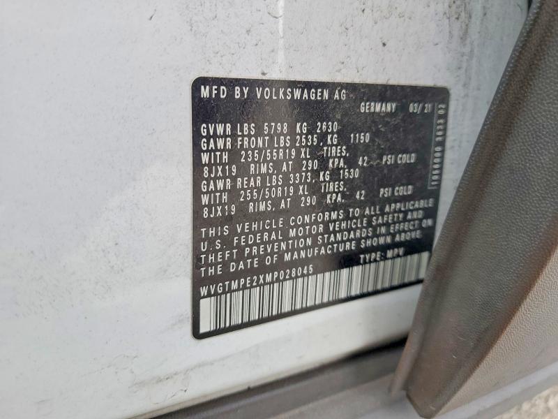 Aukcja sprzedaży 2021 Volkswagen Id.4, vin: WVGTMPE2XMP028045, numer aukcji: 52090106