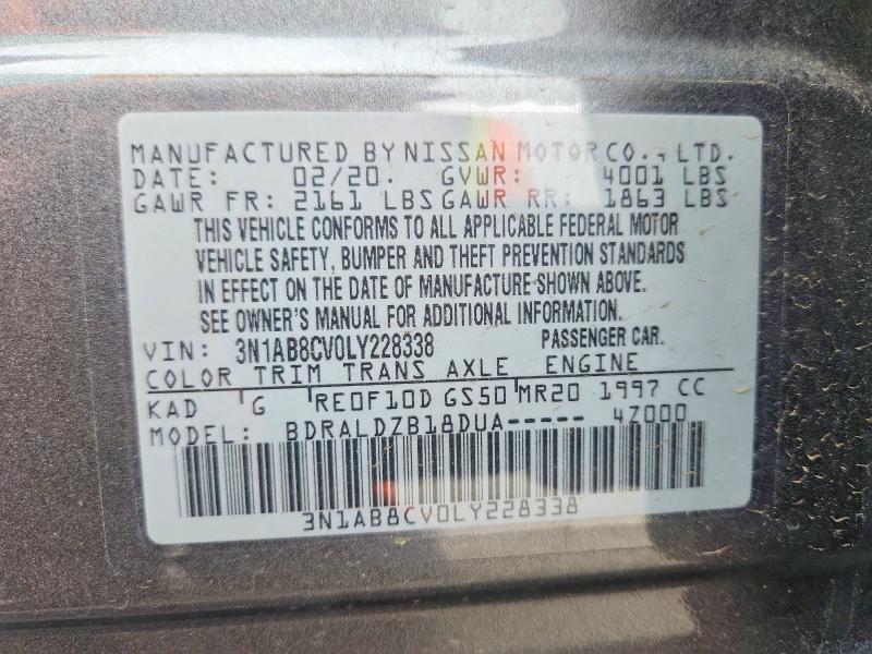 Продаж на аукціоні авто 2020 Nissan Sentra, vin: 3N1AB8CV0LY228338, номер лоту: 52368496