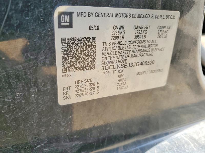 Продажа на аукционе авто 2018 Chevrolet Silverado, vin: 3GCUKSEJ3JG405520, номер лота: 52478596