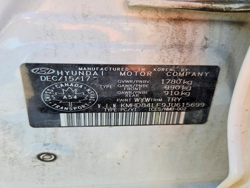 Aukcja sprzedaży 2018 Hyundai Elantra, vin: KMHD84LF9JU615699, numer aukcji: 52743806