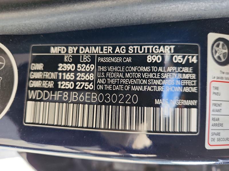 55573566 :رقم المزاد ، WDDHF8JB6EB030220 vin ، 2014 Mercedes-benz E مزاد بيع