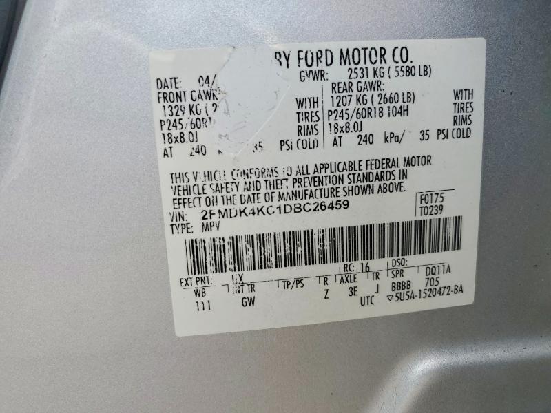 2013 Ford Edge მანქანა იყიდება აუქციონზე, vin: 2FMDK4KC1DBC26459, აუქციონის ნომერი: 55180026