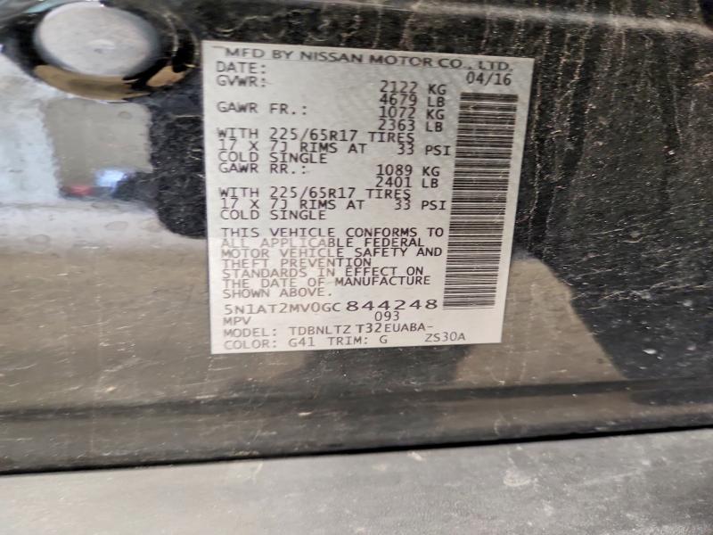Aukcja sprzedaży 2016 Nissan Rogue, vin: 5N1AT2MV0GC844248, numer aukcji: 53921536
