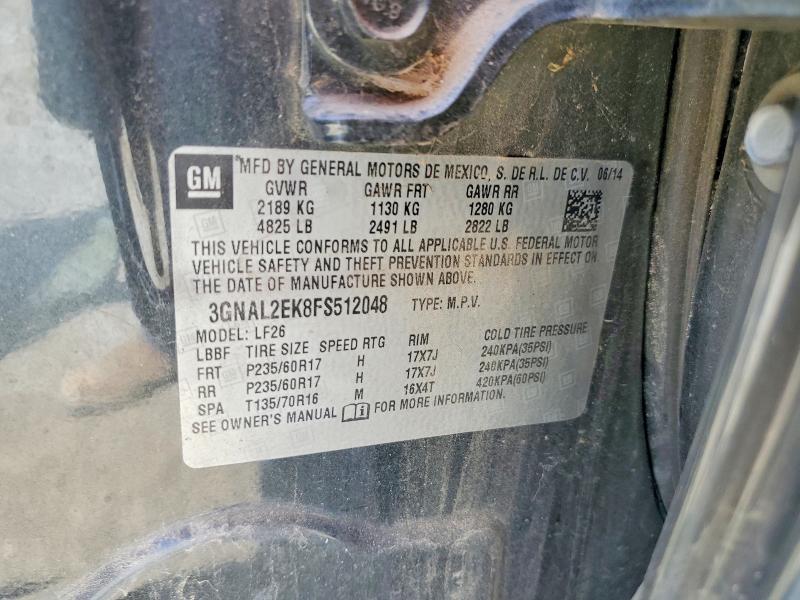 Продажа на аукционе авто 2015 Chevrolet Captiva, vin: 3GNAL2EK8FS512048, номер лота: 52761216