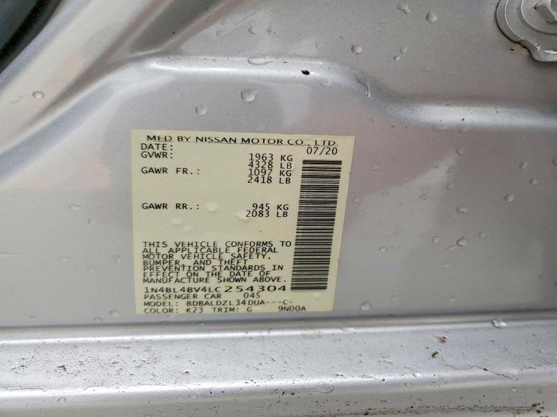 Aukcja sprzedaży 2020 Nissan Altima, vin: 1N4BL4BV4LC254304, numer aukcji: 54446576