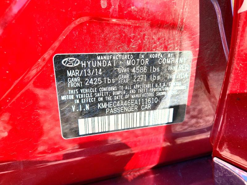Продаж на аукціоні авто 2014 Hyundai Sonata, vin: KMHEC4A46EA111610, номер лоту: 54071856