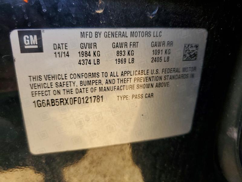 2015 Cadillac Ats მანქანა იყიდება აუქციონზე, vin: 1G6AB5RX0F0121781, აუქციონის ნომერი: 53308776