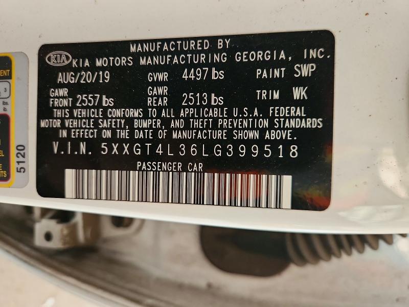 Продаж на аукціоні авто 2020 Kia Optima, vin: 5XXGT4L36LG399518, номер лоту: 51922086