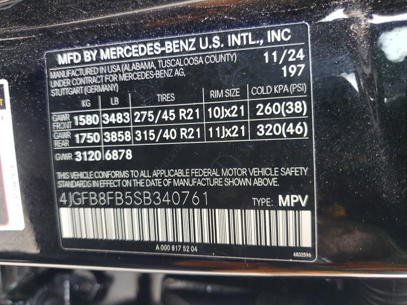 53594096 :رقم المزاد ، 4JGFB8FB5SB340761 vin ، 2025 Mercedes-benz Gle مزاد بيع