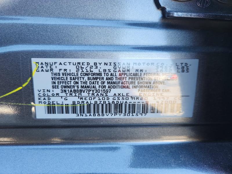 53152786 :رقم المزاد ، 3N1AB8BV7PY301597 vin ، 2023 Nissan Sentra مزاد بيع