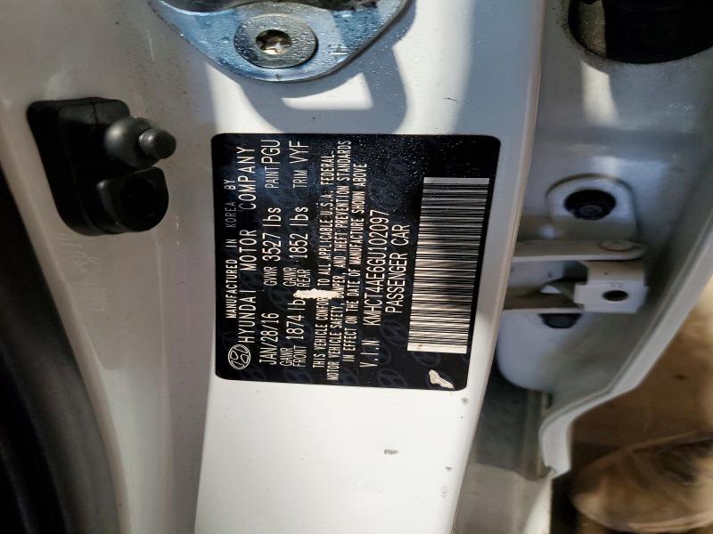 54453026 :رقم المزاد ، KMHCT4AE6GU102097 vin ، 2016 Hyundai Accent مزاد بيع