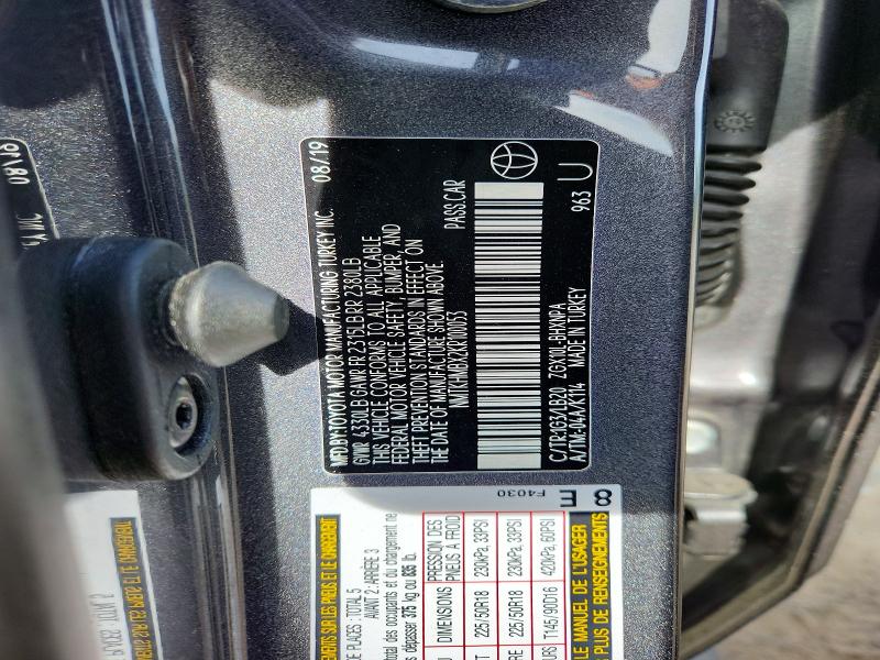 2019 Toyota C-hr მანქანა იყიდება აუქციონზე, vin: NMTKHMBX2KR100053, აუქციონის ნომერი: 55680066
