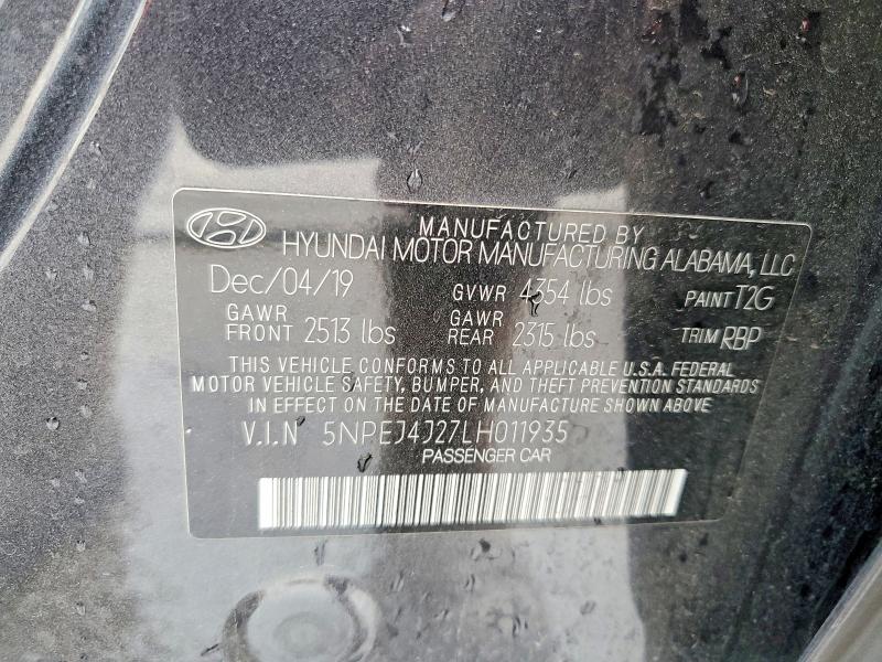 Продаж на аукціоні авто 2020 Hyundai Sonata, vin: 5NPEJ4J27LH011935, номер лоту: 51359566