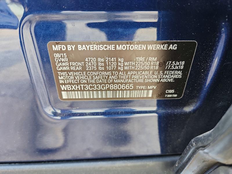 Aukcja sprzedaży 2016 Bmw X1, vin: WBXHT3C33GP880665, numer aukcji: 54550486
