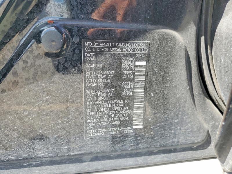 Продаж на аукціоні авто 2015 Nissan Rogue, vin: KNMAT2MT5FP534655, номер лоту: 52786976