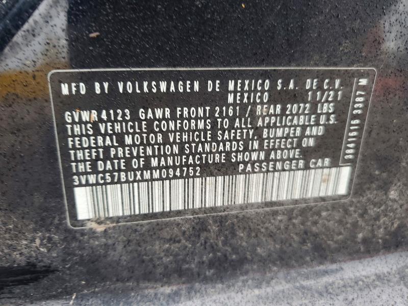 Aukcja sprzedaży 2021 Volkswagen Jetta, vin: 3VWC57BUXMM094752, numer aukcji: 54139546