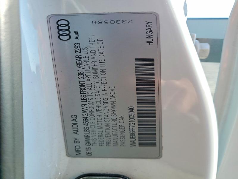 Продажа на аукционе авто 2016 Audi A3, vin: WAUE8GFF7G1005040, номер лота: 54511776