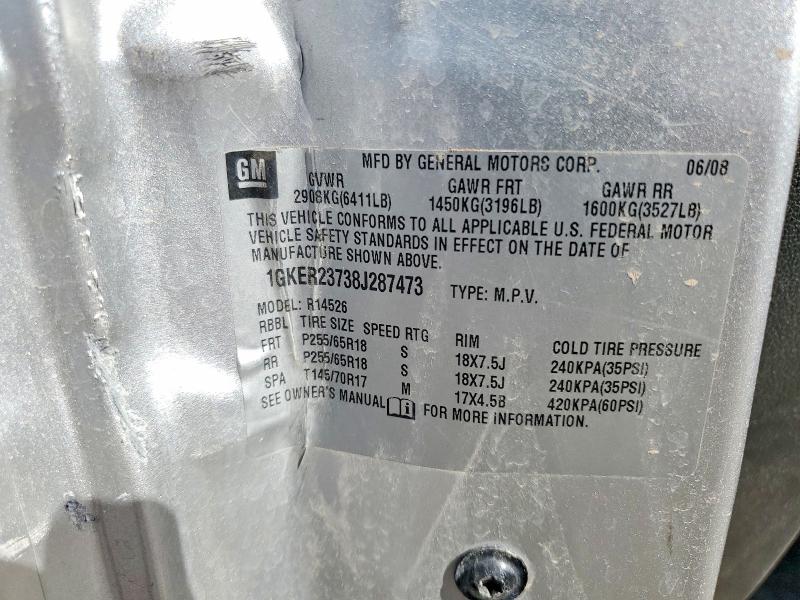 2008 Gmc Acadia მანქანა იყიდება აუქციონზე, vin: 1GKER23738J287473, აუქციონის ნომერი: 54982776