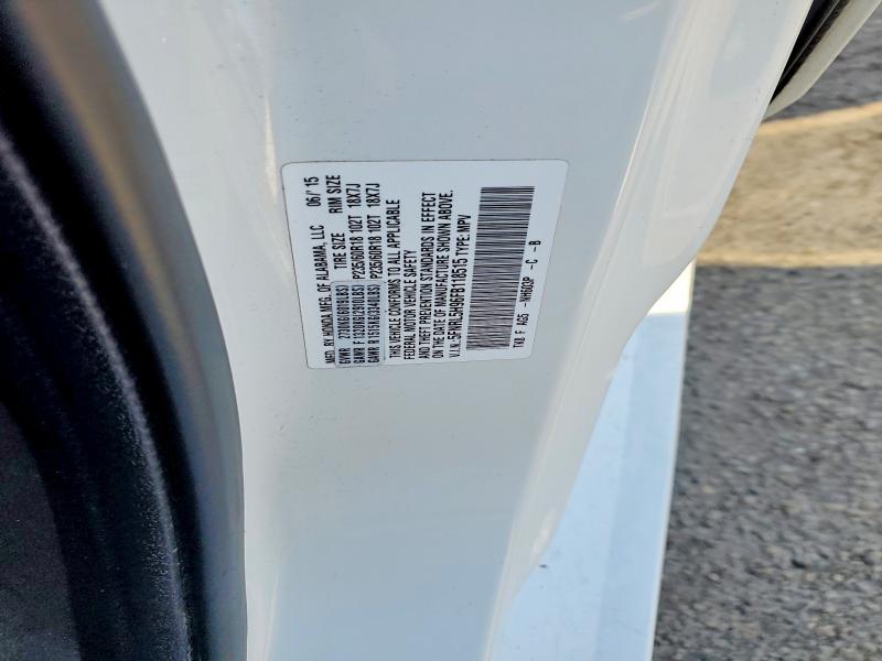 53786826 :رقم المزاد ، 5FNRL5H96FB118515 vin ، 2015 Honda Odyssey مزاد بيع