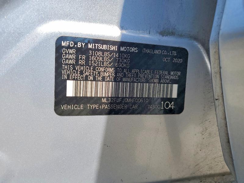 Продаж на аукціоні авто 2021 Mitsubishi Mirage, vin: ML32FUFJ0MHF00610, номер лоту: 54212626